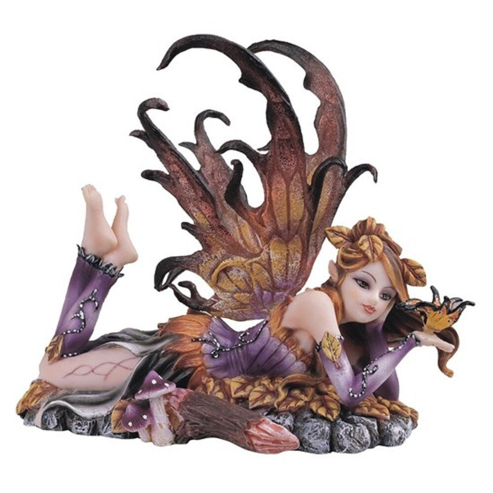 LBK FURNITURE Autumn Fairy with Butterfly Statue 6"H Fantasy Collectible Decorative Figurine