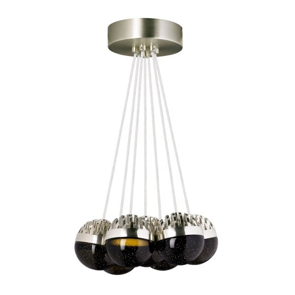 LBL Sphere 7 Light Satin Nickel and Cast Smoke Suspension