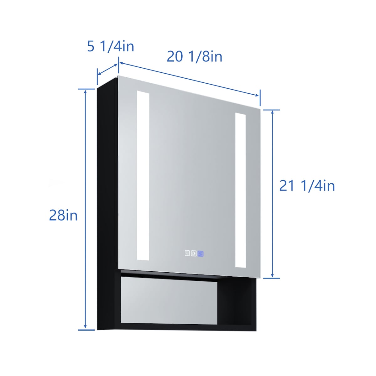 LED Bathroom Medicine Cabinet with Mirror and Shelf - 20*28