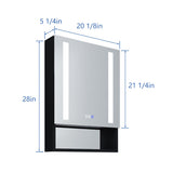 LED Bathroom Medicine Cabinet with Mirror and Shelf - 20*28