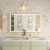 LED Bathroom Mirror Aluminum Framed Anti-Fog Stepless Dimmable Memory