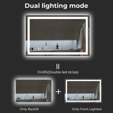 LED Bathroom Mirror with Lights 60x36, Lighted Vanity Mirror Wall Mounted with Front and Backlit - White