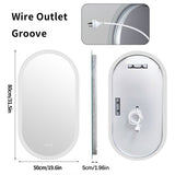 LED Bathroom Mirror with Lights Oval Vanity Backlit Frameless Anti-Fog