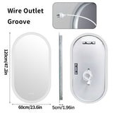 LED Bathroom Mirror with Lights Oval Vanity Backlit Frameless Anti-Fog
