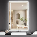 LED Bathroom Mirror with Lights,Anti-Fog,Dimmable,Backlit + Front Lit,Lighted Mirrors for Bathroom Wall
