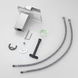 LED Bathroom Sink Faucet with Waterfall Spout and Hot Cold Water Mixer