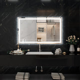 LED Bathroom Vanity Mirror Wall Mounted Anti-Fog Dimmable Mirror 3 Colors