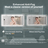 LED Bathroom Vanity Mirror Wall Mounted Anti-Fog Dimmable Mirror 3 Colors
