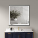 LED Bathroom Vanity Mirror Wall Mounted Anti-Fog Dimmable Mirror 3 Colors