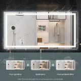 LED Bathroom Vanity Mirror Wall Mounted Anti-Fog Dimmable Mirror 3 Colors