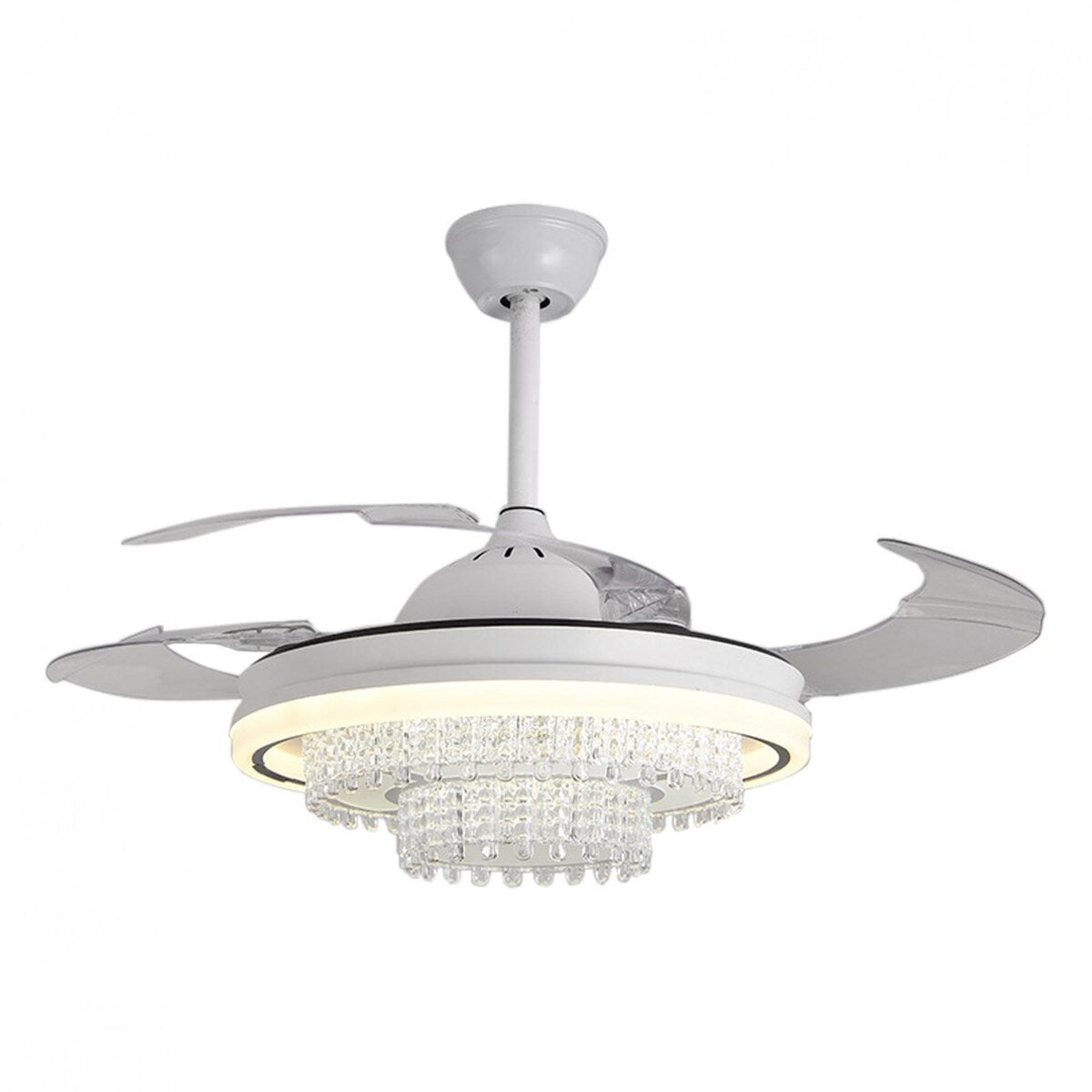 42in LED Retractable Ceiling Fan Light Ceiling Lamp with Remote Control - 42inch