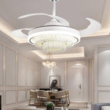 42in LED Retractable Ceiling Fan Light Ceiling Lamp with Remote Control - 42inch