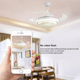 42in LED Retractable Ceiling Fan Light Ceiling Lamp with Remote Control - 42inch