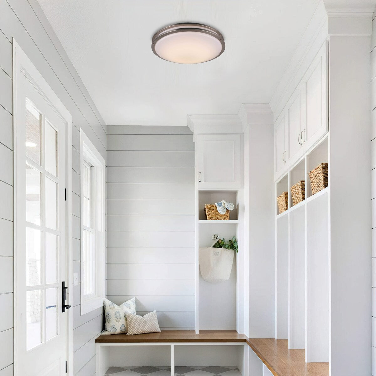 LED Flush Mount Ceiling light 18"D x 5"H - Brushed Nickel