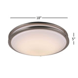 LED Flush Mount Ceiling light 18"D x 5"H - Brushed Nickel