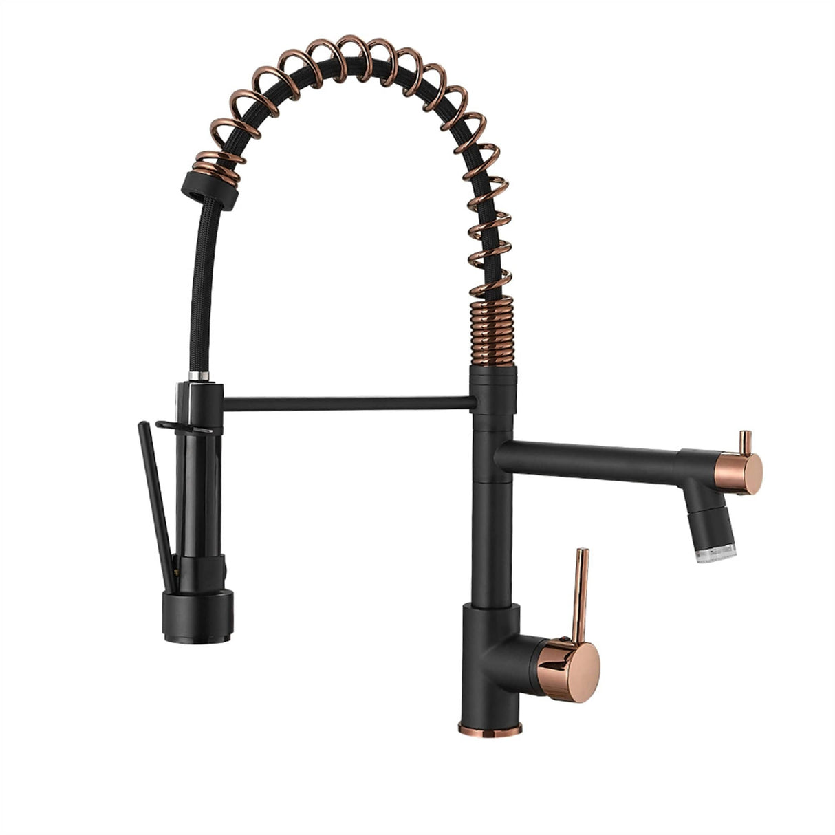 LED Kitchen Faucet With Pull Down Sprayer And Pot Filler 2 Handle Commercial Kitchen Sink Faucet Single Hole Matte Black Taps