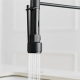 LED Kitchen Faucet With Pull Down Sprayer And Pot Filler 2 Handle Commercial Kitchen Sink Faucet Single Hole Matte Black Taps
