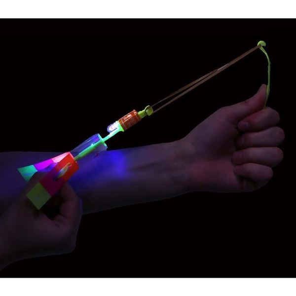 LED Light Arrow Rocket Helicopter Flying Party Toy 12 Pack