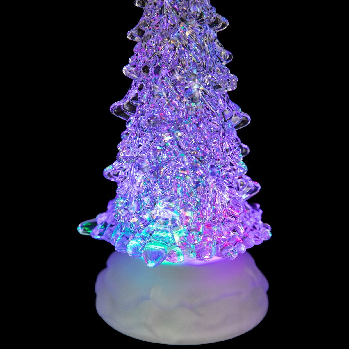 LED Lighted Acrylic Christmas Tree Decoration - 10.5" - Multi-Color Lights