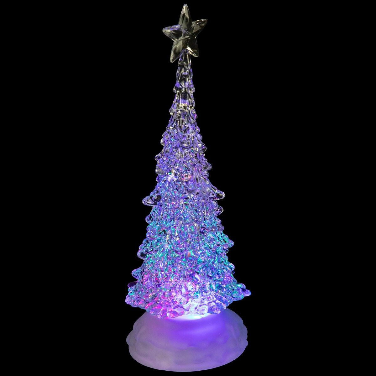 LED Lighted Acrylic Christmas Tree Decoration - 10.5" - Multi-Color Lights