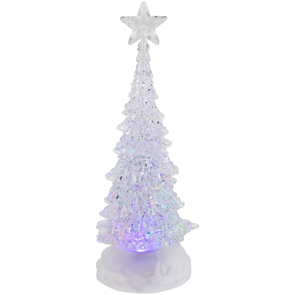 LED Lighted Acrylic Christmas Tree Decoration - 10.5" - Multi-Color Lights