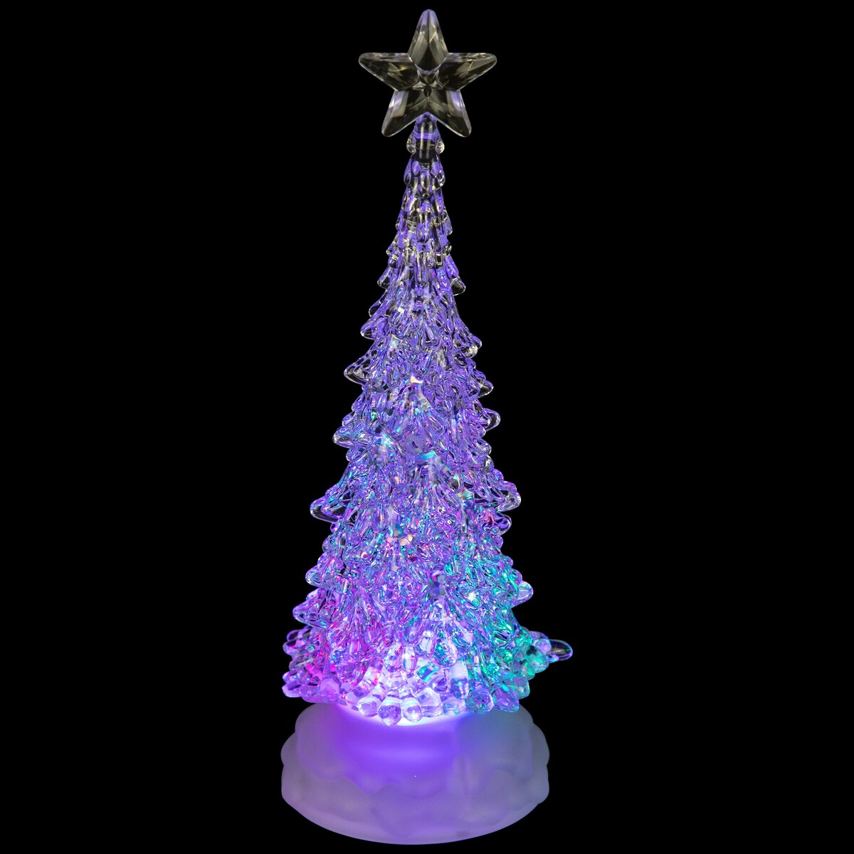 LED Lighted Acrylic Christmas Tree Decoration - 10.5" - Multi-Color Lights