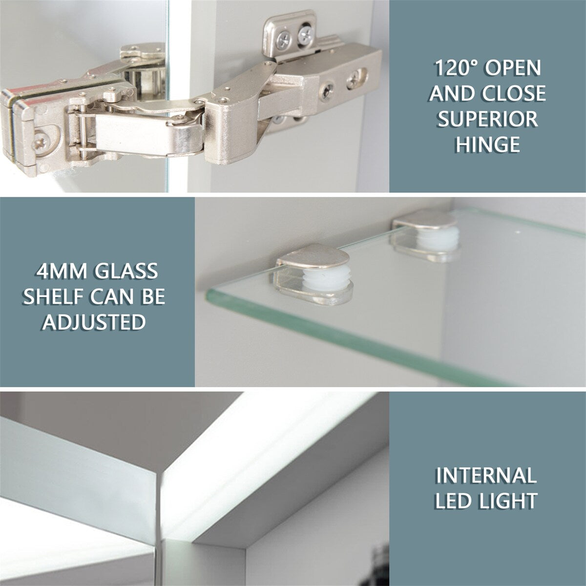 LED Lighted Bathroom Medicine Cabinet with Mirror