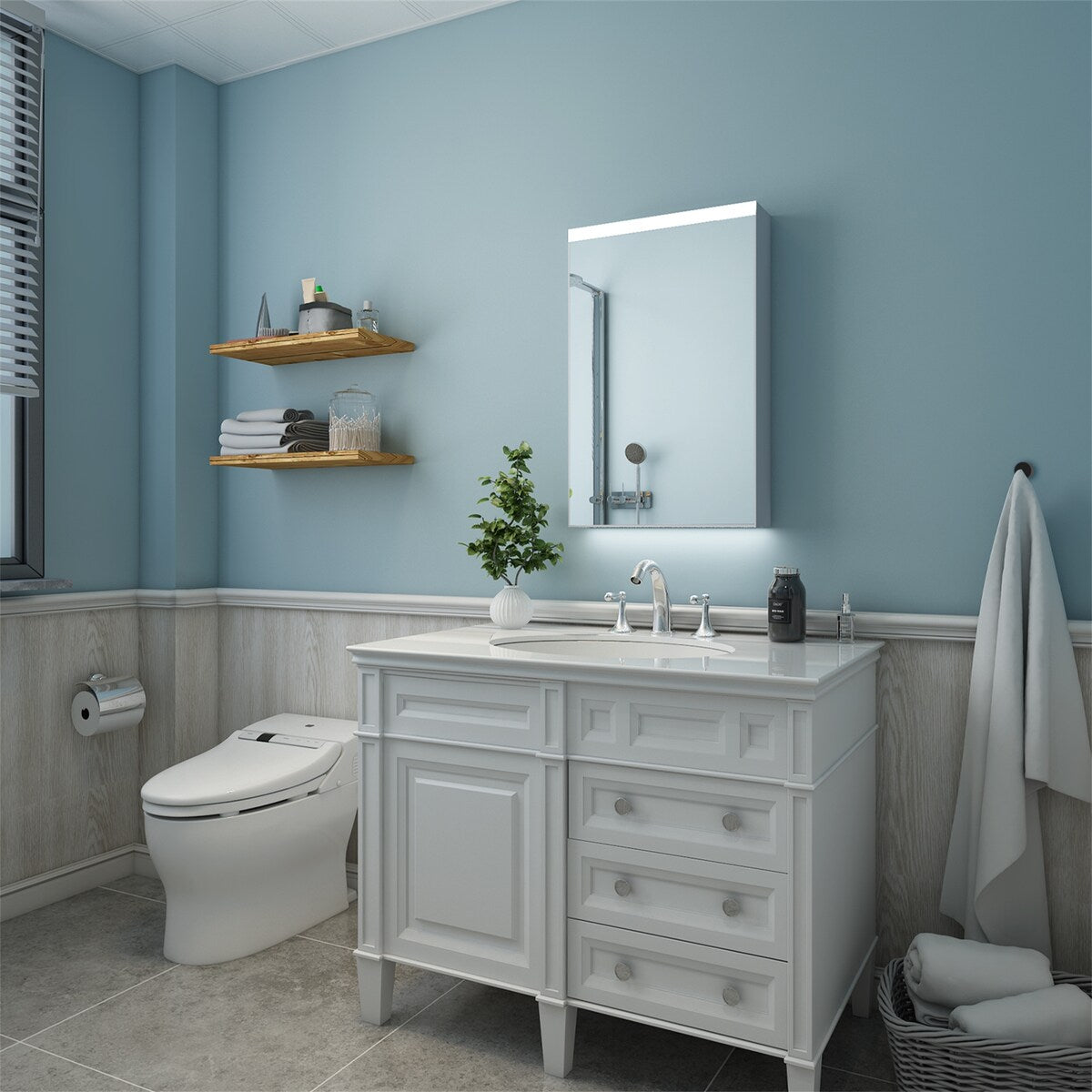 LED Lighted Bathroom Medicine Cabinet with Mirror