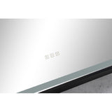 LED Lighted Bathroom Wall Mounted Mirror with High Lumen+Anti-Fog Separately Control - Matt Black