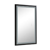 LED Lighted Bathroom Wall Mounted Mirror with High Lumen+Anti-Fog Separately Control - Matt Black