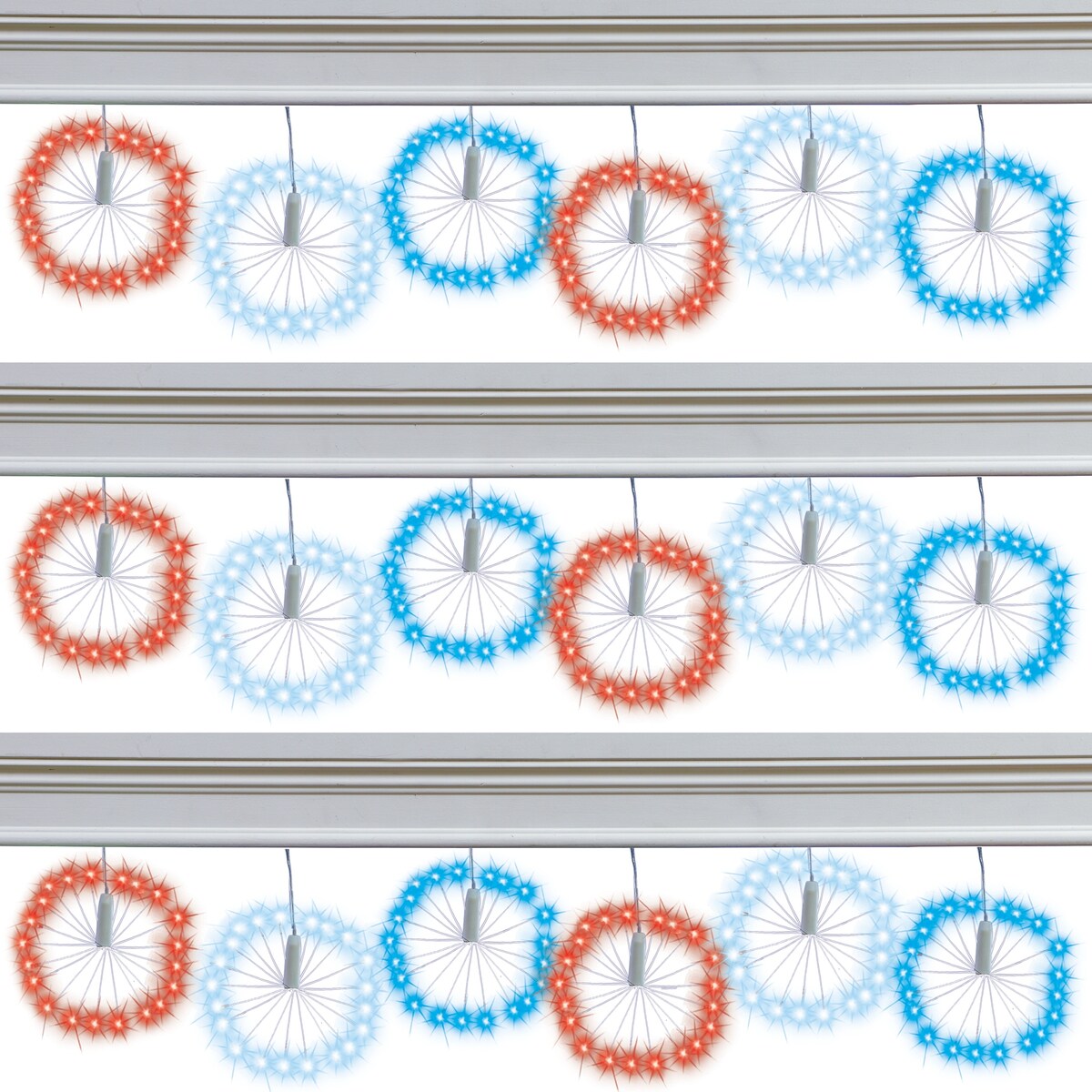 LED Lighted Patriotic Starburst String Lights - 5.600 x 3.000 x 2.800