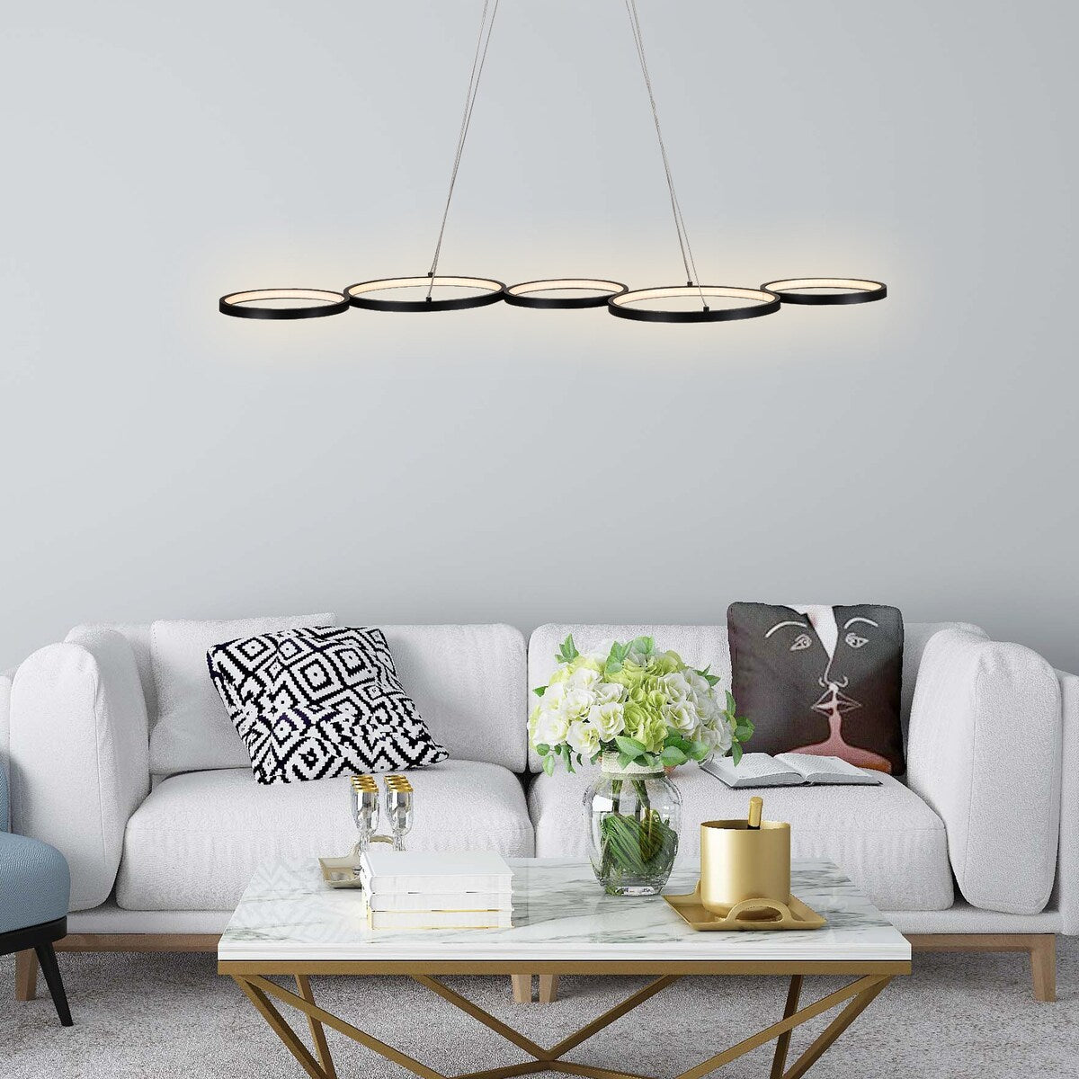 LED Lights 55W Flush Mount Ceiling Light Not Dimmable Pendant Lighting