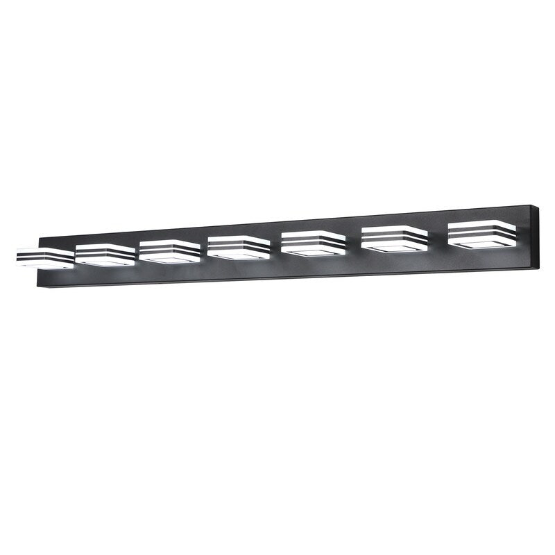 LED Modern Black Vanity Lights, 6-Lights Acrylic Matte Black Bathroom Vanity Lights Over Mirror