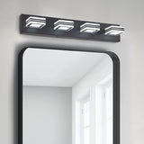 LED Modern Black Vanity Lights, 6-Lights Acrylic Matte Black Bathroom Vanity Lights Over Mirror