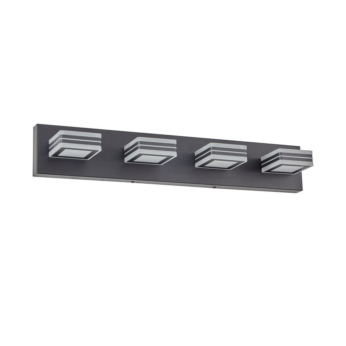 LED Modern Black Vanity Lights, 6-Lights Acrylic Matte Black Bathroom Vanity Lights Over Mirror