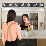 LED Modern Black Vanity Lights, 6-Lights Acrylic Matte Black Bathroom Vanity Lights Over Mirror