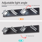 LED Modern Black Vanity Lights, 6-Lights Acrylic Matte Black Bathroom Vanity Lights Over Mirror