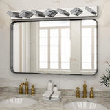 LED Modern Black Vanity Lights, 6-Lights Acrylic Matte Black Bathroom Vanity Lights Over Mirror