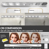 LED Modern Black Vanity Lights, 6-Lights Acrylic Matte Black Bathroom Vanity Lights Over Mirror