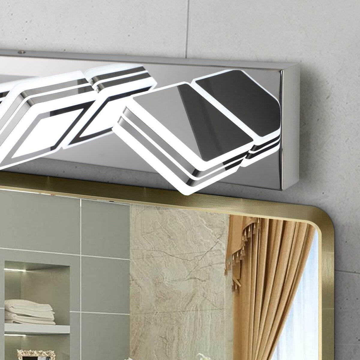 LED Modern Black Vanity Lights, 6-Lights Acrylic Matte Black Bathroom Vanity Lights Over Mirror
