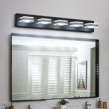 LED Modern Black Vanity Lights, 6-Lights Acrylic Matte Black Bathroom Vanity Lights Over Mirror