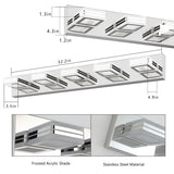 LED Modern Black Vanity Lights, 6-Lights Acrylic Matte Black Bathroom Vanity Lights Over Mirror