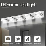 LED Modern Black Vanity Lights, 6-Lights Acrylic Matte Black Bathroom Vanity Lights Over Mirror