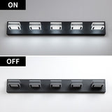 LED Modern Black Vanity Lights, 6-Lights Acrylic Matte Black Bathroom Vanity Lights Over Mirror