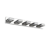 LED Modern Black Vanity Lights, 6-Lights Acrylic Matte Black Bathroom Vanity Lights Over Mirror