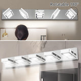 LED Modern Black Vanity Lights, 6-Lights Acrylic Matte Black Bathroom Vanity Lights Over Mirror