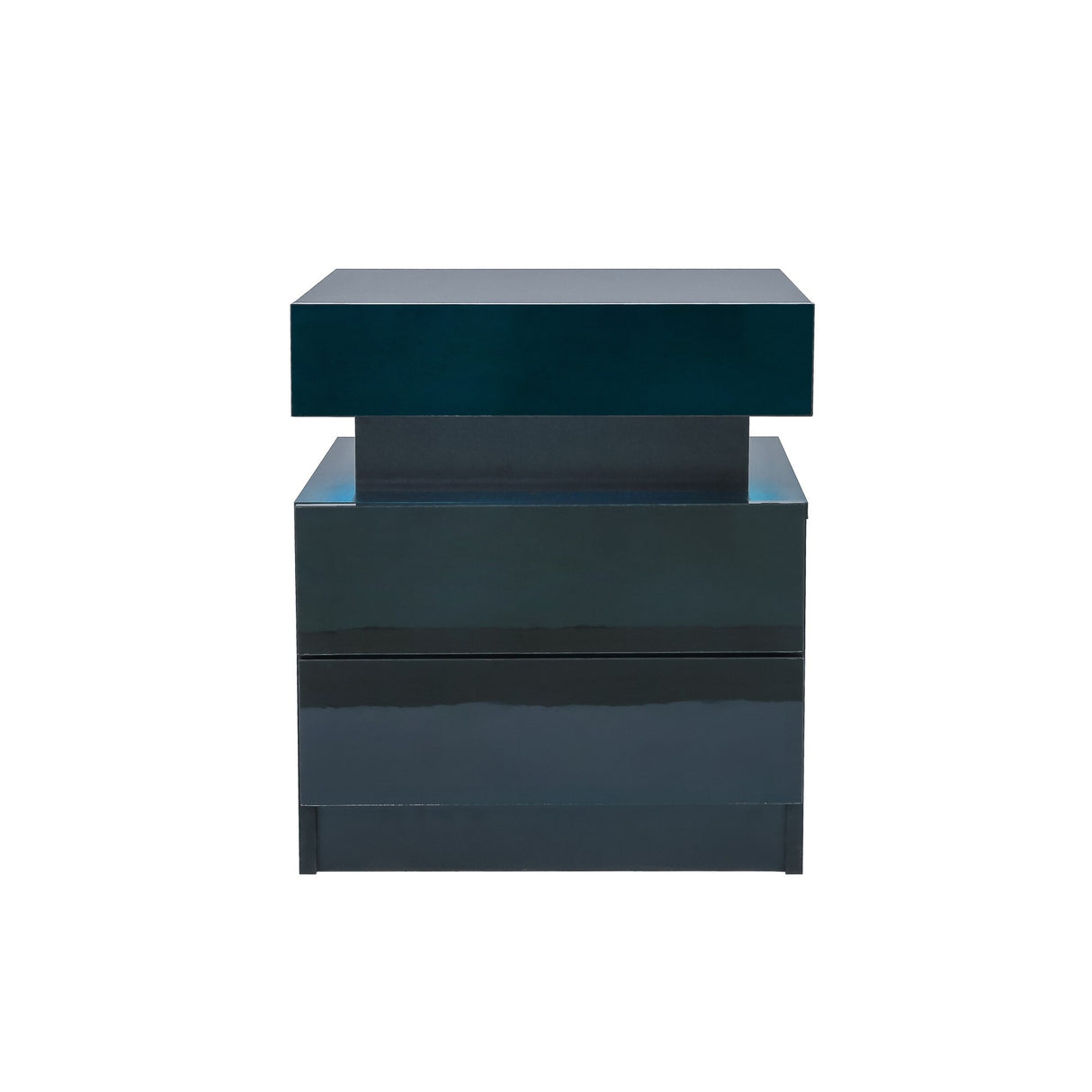 LED Nightstand Sofa Side Table Accent Storage End Table, Black