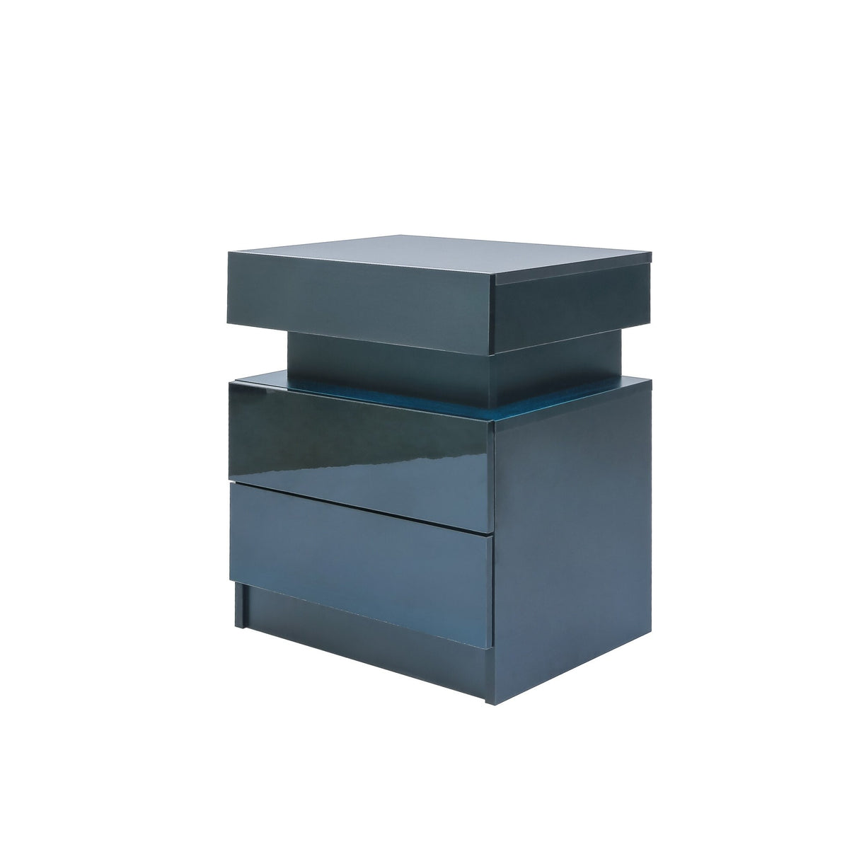 LED Nightstand Sofa Side Table Accent Storage End Table, Black