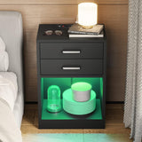 LED Nightstands Set of 2 Nightstands for Bedroom