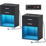 LED Nightstands Set of 2 Nightstands for Bedroom